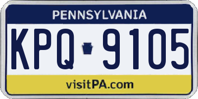 PA license plate KPQ9105