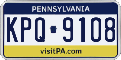PA license plate KPQ9108