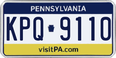 PA license plate KPQ9110