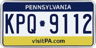 PA license plate KPQ9112