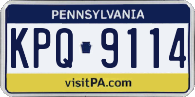 PA license plate KPQ9114
