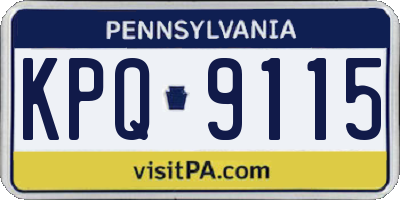 PA license plate KPQ9115
