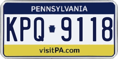 PA license plate KPQ9118