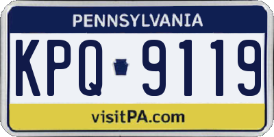 PA license plate KPQ9119