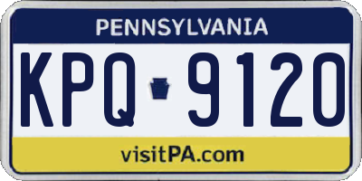 PA license plate KPQ9120