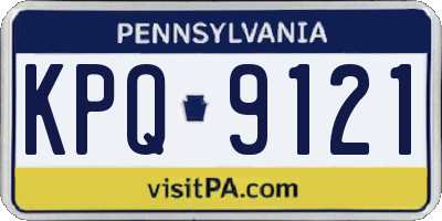 PA license plate KPQ9121