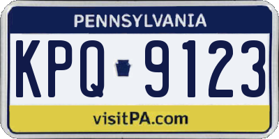 PA license plate KPQ9123