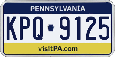 PA license plate KPQ9125