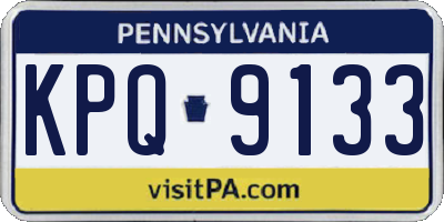 PA license plate KPQ9133