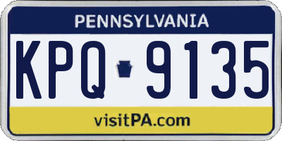 PA license plate KPQ9135