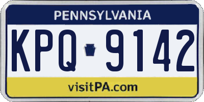 PA license plate KPQ9142