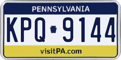 PA license plate KPQ9144
