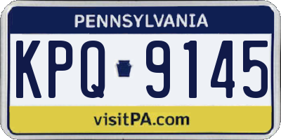 PA license plate KPQ9145