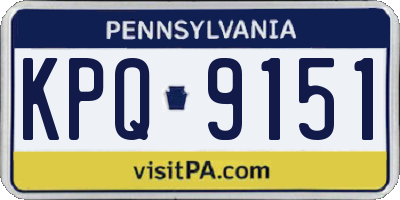 PA license plate KPQ9151