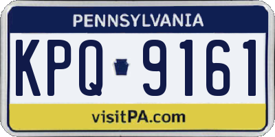 PA license plate KPQ9161