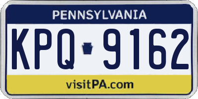 PA license plate KPQ9162