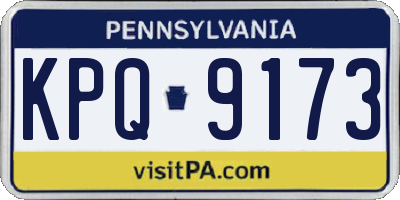 PA license plate KPQ9173