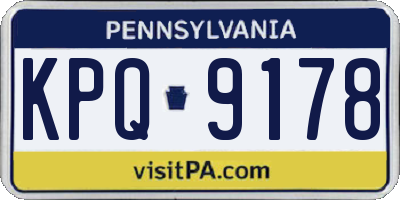 PA license plate KPQ9178