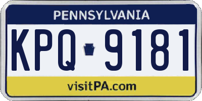 PA license plate KPQ9181