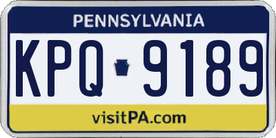 PA license plate KPQ9189