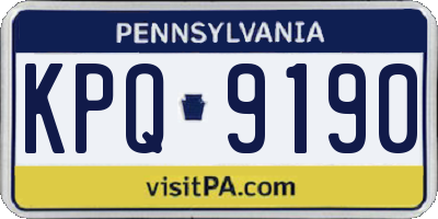 PA license plate KPQ9190