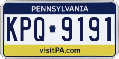 PA license plate KPQ9191