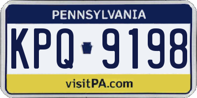 PA license plate KPQ9198
