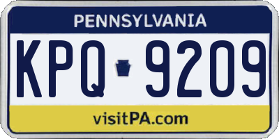 PA license plate KPQ9209