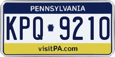 PA license plate KPQ9210