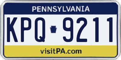 PA license plate KPQ9211