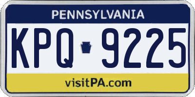 PA license plate KPQ9225