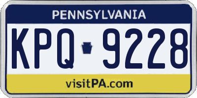 PA license plate KPQ9228