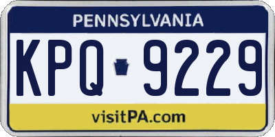 PA license plate KPQ9229