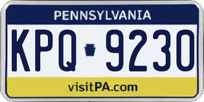 PA license plate KPQ9230