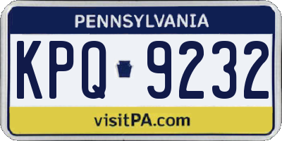 PA license plate KPQ9232