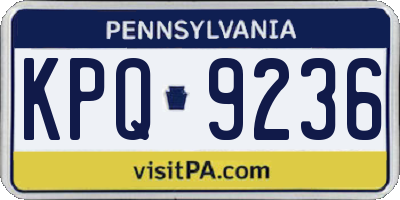 PA license plate KPQ9236