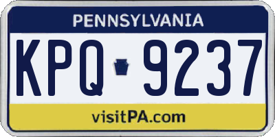 PA license plate KPQ9237