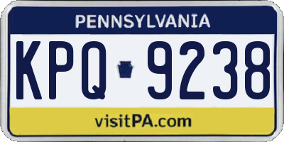 PA license plate KPQ9238