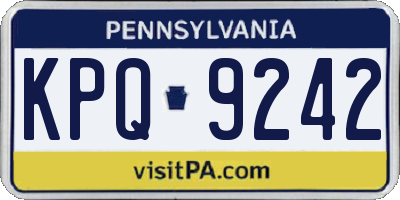 PA license plate KPQ9242