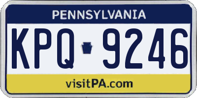 PA license plate KPQ9246