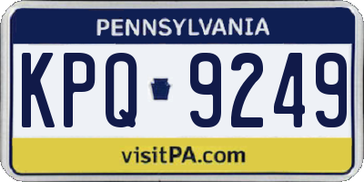 PA license plate KPQ9249