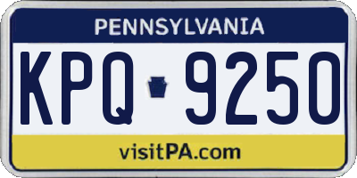 PA license plate KPQ9250