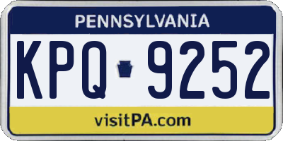 PA license plate KPQ9252