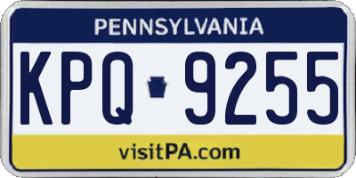 PA license plate KPQ9255