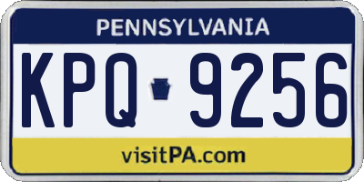PA license plate KPQ9256