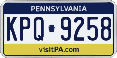 PA license plate KPQ9258