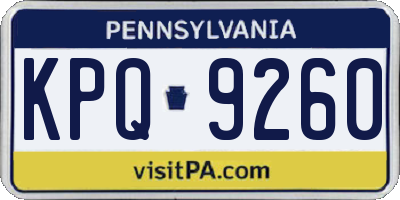 PA license plate KPQ9260