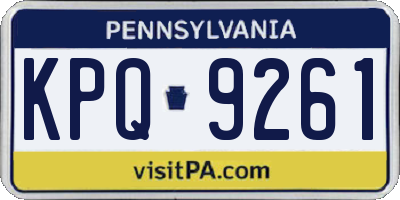PA license plate KPQ9261