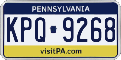 PA license plate KPQ9268