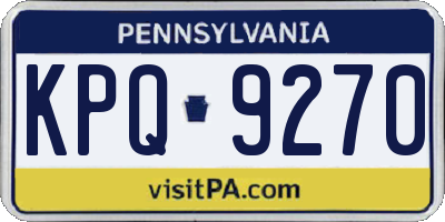 PA license plate KPQ9270